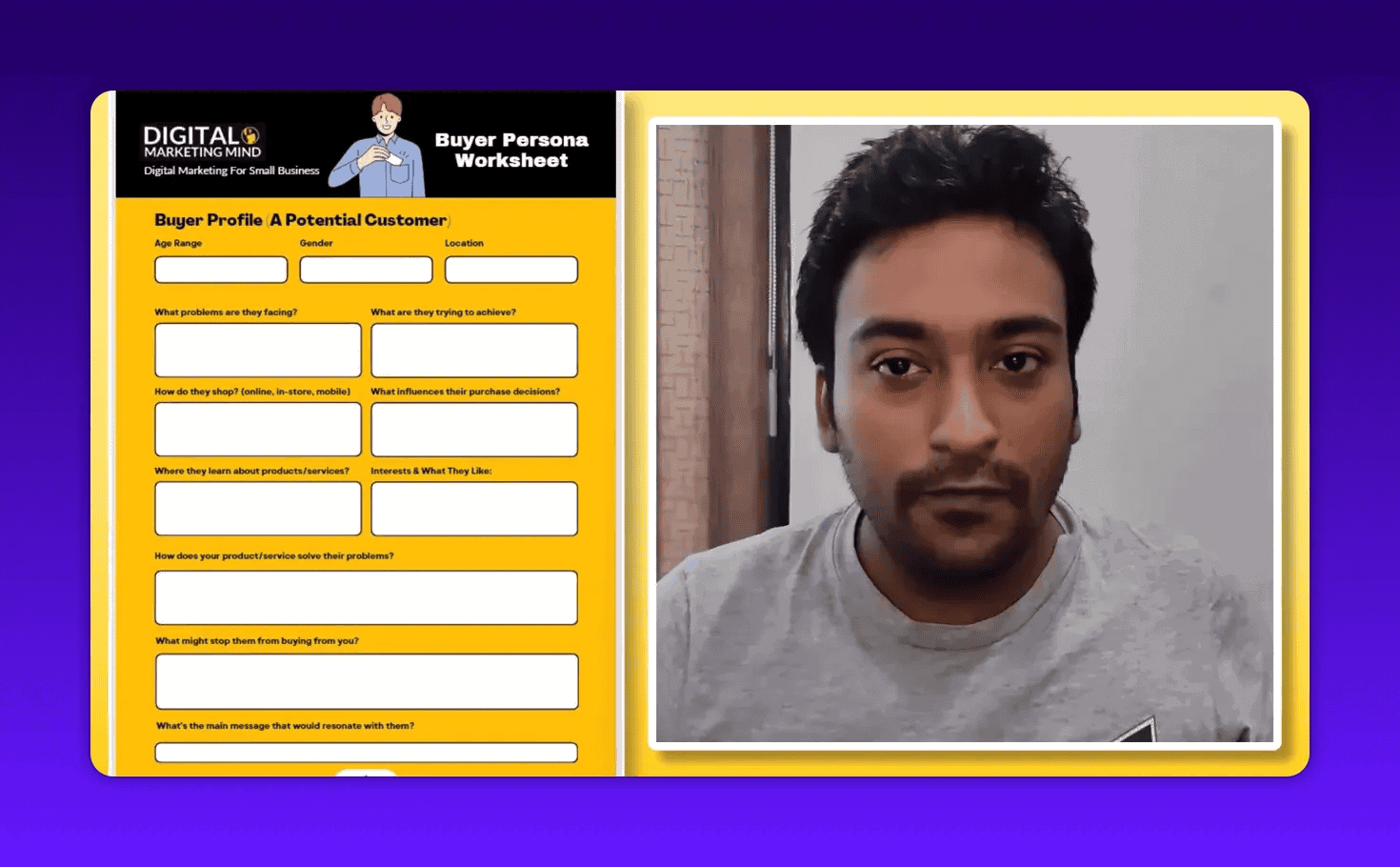 Buyer persona worksheet template for small business digital marketing
