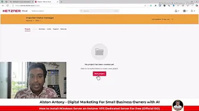 Hetzner two-factor authentication setup option during onboarding