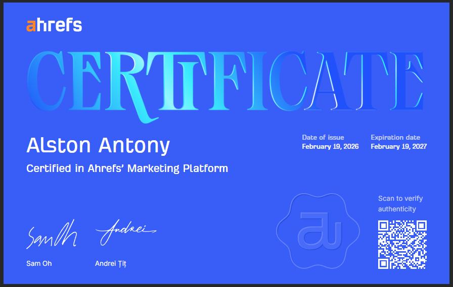Ahrefs SEO Certified — Ahrefs