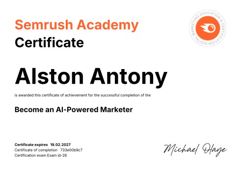 AI-Powered Marketer Certified — Semrush