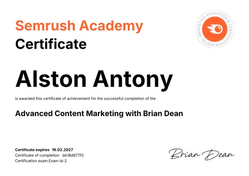 Advanced Content Marketing — Semrush